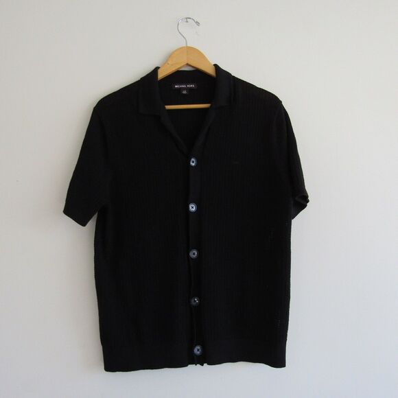 Michael Kors Men's Knit Top Large Black Knit Preppy Old Money Coastal Casual - Picture 1 of 13
